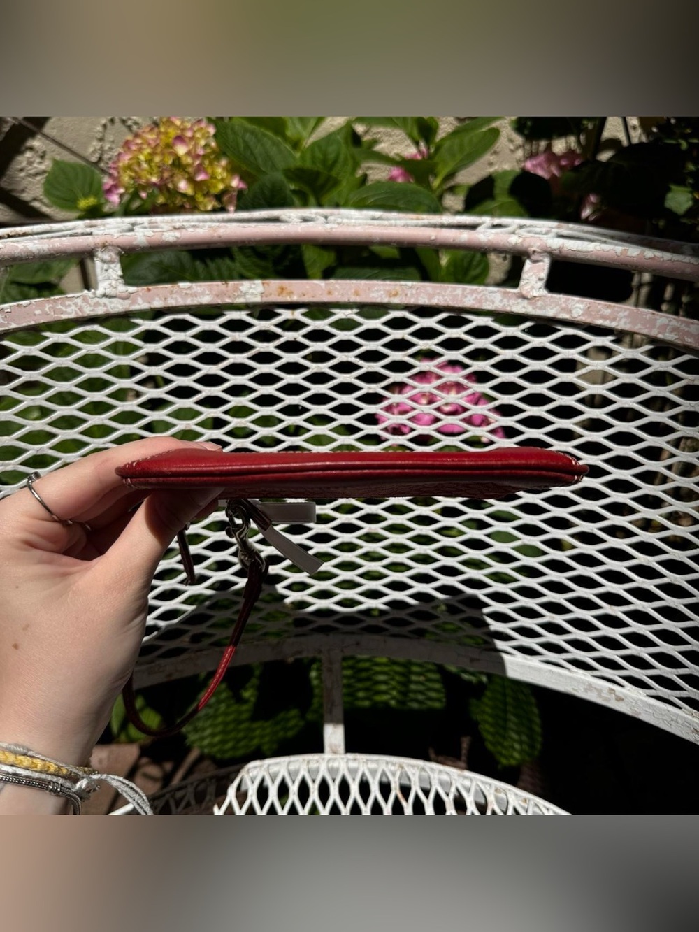 Vintage Coach Red Monogramed Wristlet - Picture 3 of 7